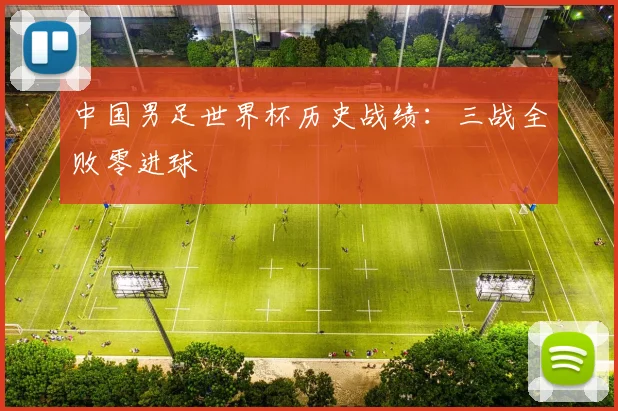 中国男足世界杯历史战绩：三战全败零进球